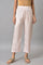 Pink Solid Slim Pants In Straight Silhouette