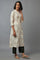 Beige Cotton Front-Open Straight Kurta