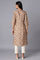 Woodsmoke Brown Printed kurta