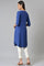 Blue Button Down kurta With Embroidery