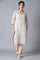 Pristine White Dobby Straight kurta