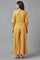 Mustard Yellow Angrakha Jumpsuit in Round Neck