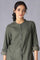 Dark Green Cotton Dobby Textured Shirt