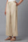 Beige Straight Silhouette Flared Pants