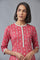 Pink Printed kurta with Parallel Pants