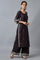 Black Embroidered kurta with Parallel Pants