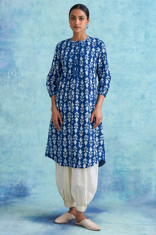 Indigo Booti Dabu Print kurta