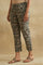 Dark Grey Handblock Print Straight Pants