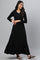 Black Acrylic Plus Size Winter Dress