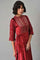 Dark Red Velvet Festive Dress With Sequin Work