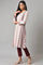 Pink Panelled A-Line Winter kurta