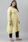 Plus Size Yellow A-Line Winter kurta With Multi-Coloured Embroidery