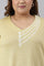 Lemon Yellow Embroidered A-Line Plus Size Winter kurta