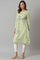 Light Green A-Line Floral Printed Winter kurta