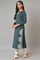 Blue Embroidered Plus Size Winter kurta