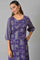 Purple Yarn-Dyed Crepe Jacquard Winter kurta