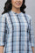 Blue Seer Sucker Checker Straight Kurta
