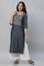 Black Denim Embroidered Kurta