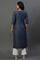 Blue Denim Embroidered Yoke Kurta