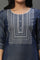 Blue Denim Embroidered Yoke Kurta