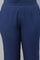 Blue Cotton Flax Trouser Pants