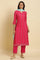 Pink Embellished Festive Kurta, Pants And Dupatta Set