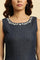 Blue Cotton Sleeveless Embroidered Western Dress