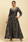 Black Jacquard Embroidered Ethnic Dress