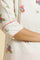 White Straight Kurta With Multi-Coloured Floral Print