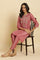 Pink Embroidered Relaxed Fit Kurta