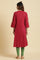 Maroon Embroidered Festive Kurta