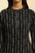 Black Printed Mandarin Collar Casual Kurta