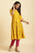 Yellow Geometric Printed A-Line Kurta