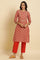 Orange Chunki Dori Embroidered Kurta