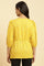 Yellow Minimal Embroidered Western Top With Belt