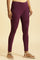 Purple Knitted Solid Tights