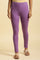 Purple Knitted Solid Tights