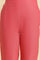 Pink Slim Pants Wit Embroidery At Hem