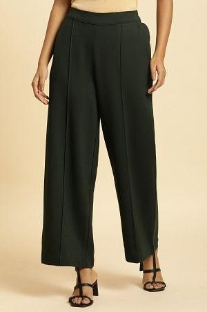 Green Pin Tuck Trouser Pants