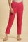 Pink Solid Pants With Gota Trim At Hem