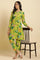 Green Floral Printed A-Line Kurta & Pants Co-Ord Set