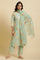 Light Green Floral Printed Kurta, Pants & Dupatta Set