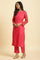 Pink Lace Work Kurta, Pants And Dupatta Set