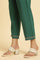 Green Solid Kurta, Pants And Jacquard Dupatta