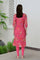 Pink Floral Printed Chiffon A-Line Kurta and Tights Set