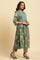 Brown Floral Printed Kurta, Pant And Dupatta Set