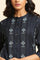 Navy Blue Printed Cotton Kurta & Pleated Pants Set