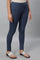 Blue Solid Skinny-fit Knit Tights with Elasticated Waistband