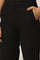 Black Solid Slim Fit Woven Pants With Elasticated Waist