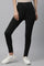 Black Solid Skinny Fit Tights With Elasticated Waist